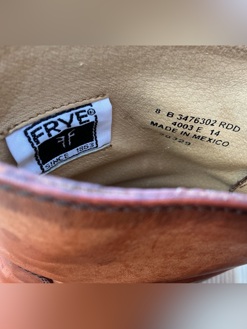 Frye Jackie Leather Ankle Boots 8B Cognac Brown Button Strap Western Block Heel - Picture 13 of 16